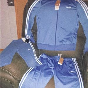 Blue 3 piece adidas tracksuit